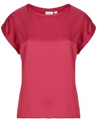 Vila - Blouse Viellette S/S Satin - Lyst