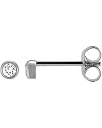 Brillaxis - Boucles oreilles Boucles d'oreilles puces or blanc 9 carats oxydes - Lyst