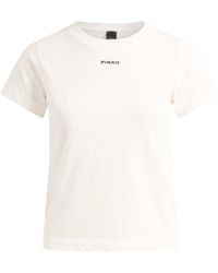 Pinko - T-shirt T-Shirt en coton blanc - Lyst