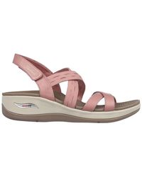 Skechers - Sandales SANDALE ARCH FIT SUNSHINE LUXE LADY CORAL - Lyst