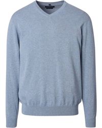 CASA MODA - Sweatshirts Pull Col-V Bleu Clair - Lyst