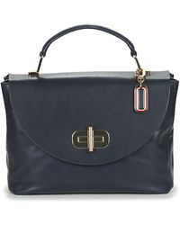 Tommy Hilfiger Handtas Soft Turnlock Satchel - Blauw