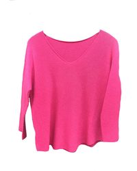 Pull Col V Carla Giannini Taille 38 - Couleur Doré, Viscose, Neuf Avec étiquette