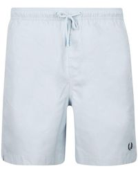 Fred Perry - Maillots de bain Short de Bain Bleu clair - Lyst