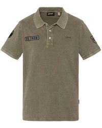 Schott Nyc - Polo Polo Army Homme Badges - Lyst