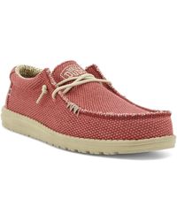 HeyDude - Chaussures Wally Braided Sneaker Vela Uomo Pompeian Red 40003-6VP - Lyst