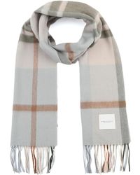 Profuomo - Echarpe Écharpe Agneline Gris A Carreaux - Lyst