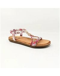 Les Filles Du Sud - Sandales plates SANDALES FEMME ROUGE - Lyst