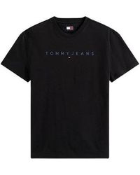 Tommy Hilfiger - T-shirt TEE SHIRT TJM REG LINEAR LOGO TEE EXT - BLACK MULTI - L - Lyst