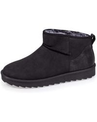 Isotoner - Bottines Bottines basses imitation fourrure Noir - Lyst