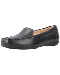 Bespaar 2% Geox Leer D Annytah Moc B Moccasins in het Zwart Dames Schoenen voor voor Platte schoenen voor Loafers en mocassins 