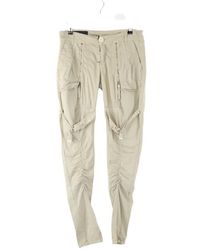 High - Pantalon Pantalon slim en coton beige - Lyst