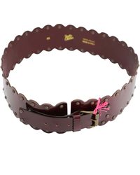 See By Chloé Scalloped Belt With Studs In Burgundy Belt - Purple