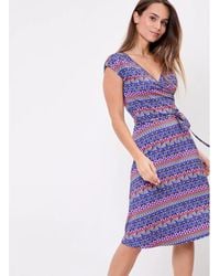 La Fiancee Du Mekong - Robe courte Robe imprimée maille évasée fluide ADELE - Lyst