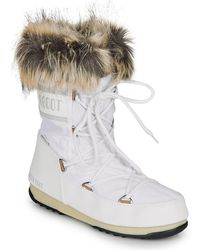 Dames Schoenen voor voor Laarzen voor Enkellaarzen Bespaar 52% Moon Boot Snowboots Monaco Low Fur Wp 2 in het Wit 