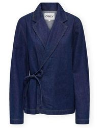 ONLY - Manteau Ellis Jacket - Dark Blue Denim - Lyst