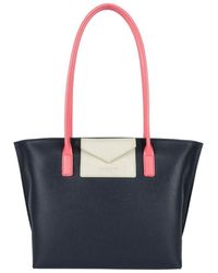 Lancaster - Sac a main Sac cabas epaule Ref 45337 Bleu Fonce 28*24*12 cm - Lyst