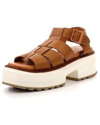Kickers - Sandales Compensées Heros, Sandales Femme, Camel - Lyst