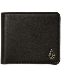 Volcom - Portefeuille Cartera Slim Stone Pu Wallet S - Black - Lyst