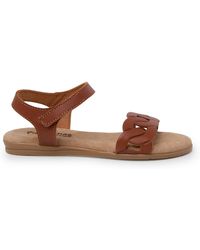 Pisamonas - Sandales plates Sandales En Cuir Maillons Bride À Scratch - Lyst