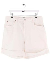 Agolde - Short Bermuda Écru - Lyst