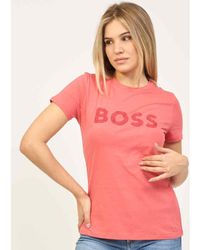 BOSS - T-shirt T-shirt en jersey de coton avec logo - Lyst