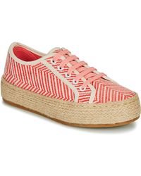 Dames Schoenen voor voor Platte schoenen voor Espadrilles en sandalen Etro Leer Sneakers Met Paisley-print in het Oranje 