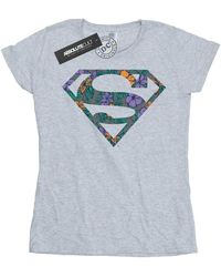 Dc Comics - T-shirt Superman Floral Logo 1 - Lyst