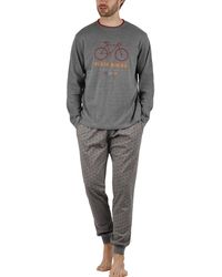 Admas Pyjama's / Nachthemden Pyjama Broek En Top Fixie Bikes - Grijs