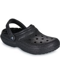 Crocs™ - Classic Fuzz Lined Glitter Clog 42-43 EU Black - Lyst