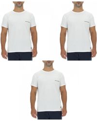 Pierre Cardin - T-shirt Lot de 3 T-shirts en coton uni col rond imprimé poitrine - Lyst