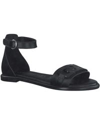 Tamaris - Sandales black leather casual open sandals - Lyst