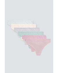 Ysabel Mora - Culottes & Slips Pack De 6 Strings Imprimés En Coton - Lyst