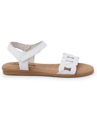 Pisamonas - Sandales plates Sandales En Cuir Maillons Bride À Scratch - Lyst