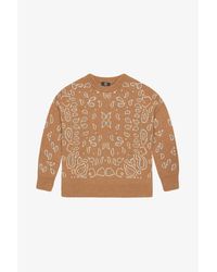 Le Temps Des Cerises - Pull Pull farit camel à motif cachemire - Lyst
