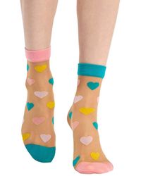 Dedoles - Socquettes Chaussettes Nylon Cœurs Pastels - Lyst