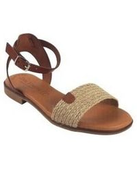Eva Frutos - Sandales plates Sandale 3052 beige - Lyst