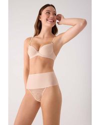 Ysabel Mora - Culottes Gainantes Précommande Culotte Haute Découpe Laser Nude - Lyst