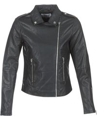 Vila - Leren Jas Vicara - Lyst