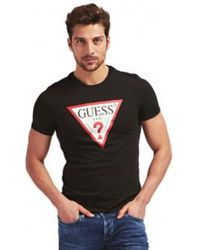 Guess - Debardeur Tee shirt logo noir MIRI71 - Lyst