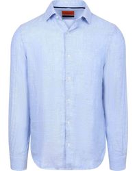 Suitable - Chemise Chemise en Lin Bleu Moyen - Lyst