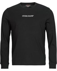 Guess - T-Shirts A Maniche Lunghe Gj Ls Cn Slim Logo Embro Tee - Lyst