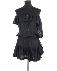 IRO - Robe courte Robe en coton noire - Lyst
