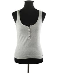 Des Petits Hauts - Blouses Top sans manche en coton gris - Lyst