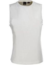 Pinko - Debardeur T-shirt sans manches blanc - Lyst