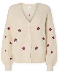 Y.A.S - Gilet YAS Noos Fleur Cardigan - Birch/Bouquet - Lyst
