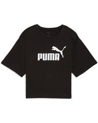 PUMA - T-Shirt Korte Mouw Ess Cropped No. 1 Logo Relaxed Tee - Lyst