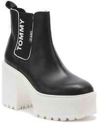 tommy hilfiger metallic cleated chelsea boot