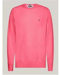 Tommy Hilfiger - Pull MW0MW21316 CRE NECK-TIK GLAMOUR PINK - Lyst