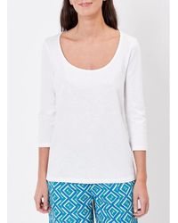 La Fiancee Du Mekong - T-shirt T-shirt uni coton flammé bio uni manches 3/4 BIANCA - Lyst